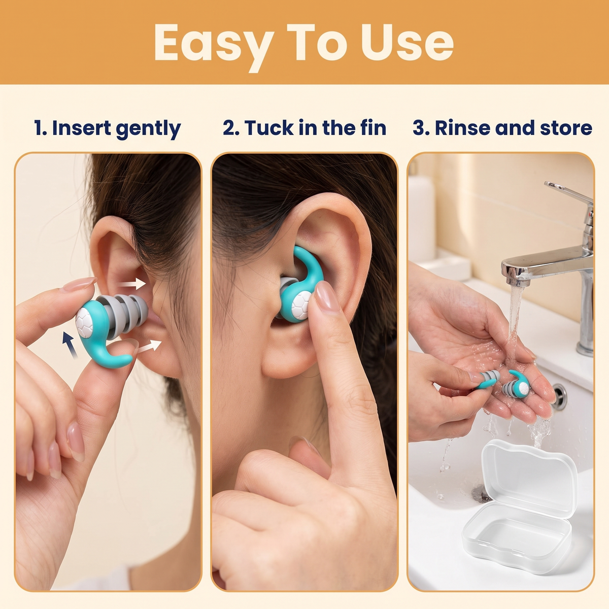 Noise Cancelling Silicone Earplugs for Sleeping