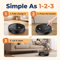 Smart robot vacuum cleaner with ultra-quiet cleaning and HEPA filtration