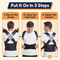 Full Back Posture Corrector Vest – Upper & Lower Back Brace with Spine Support Plate & Wide Shoulder Straps, Unisex S–2XL