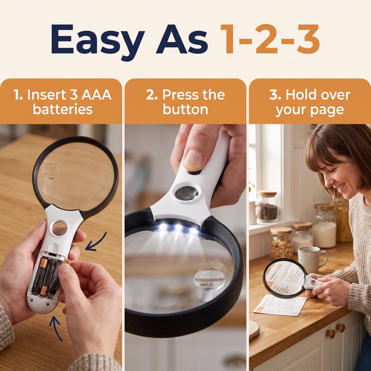 Large Magnifying Glass with Light