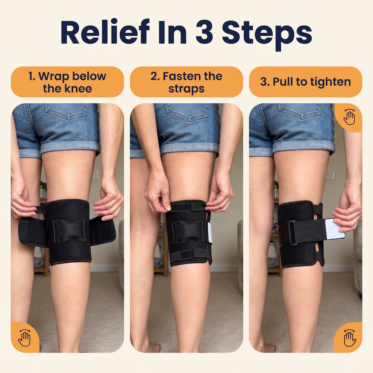 Sciatica Pain Relief Brace – Acupressure Knee Wrap for Sciatic Nerve, Lower Back & Leg Pain, Adjustable One Size