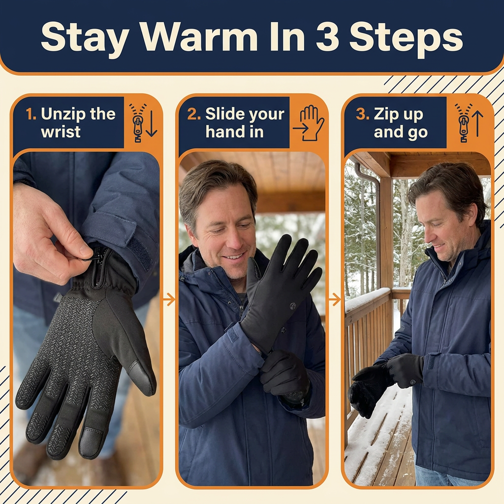 Thermal Touchscreen Winter Gloves – Windproof, Waterproof Fleece-Lined Gloves for Cycling, Skiing & Driving, Men & Women