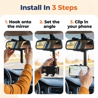 Rotatable and Retractable Car Phone Holder