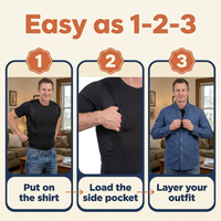 Concealed Carry Holster T-Shirt – Compression Undershirt with 2 Side Holster Pockets, Moisture-Wicking