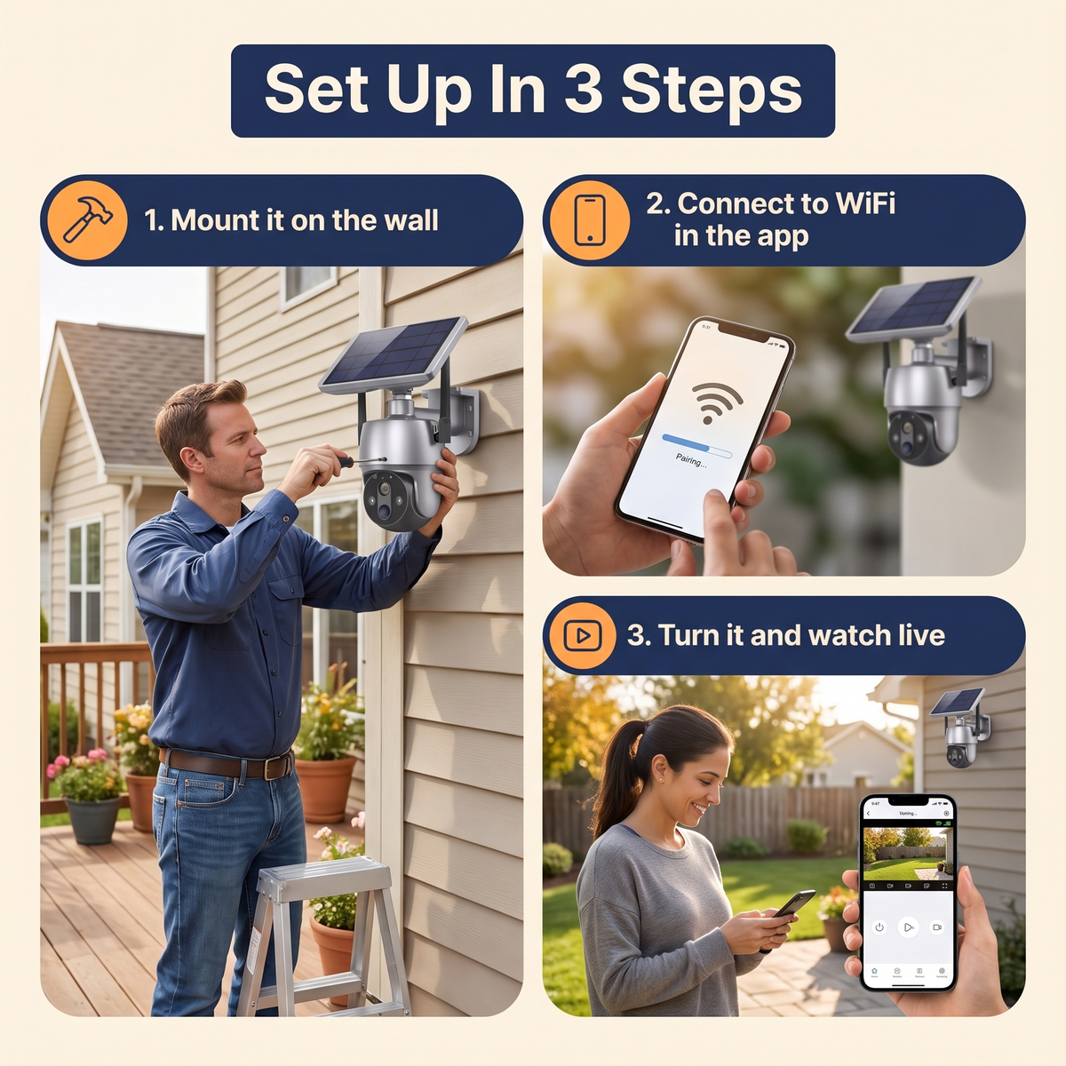Solar-Powered Outdoor Surveillance Camera