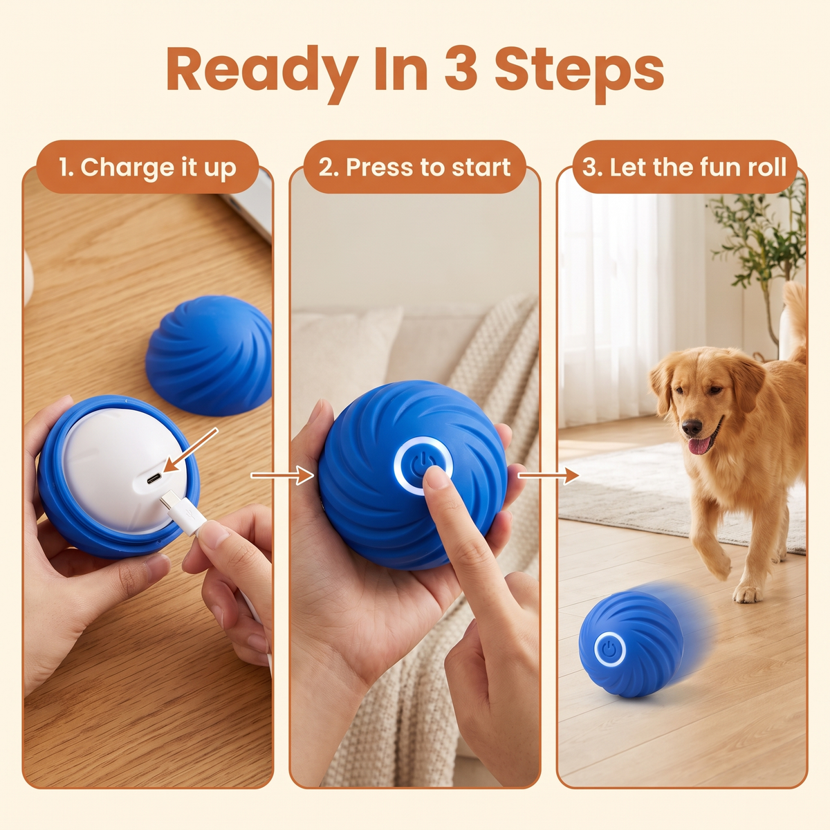 Interactive Obstacle-Avoiding Dog Ball