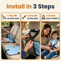 Portable Child Travel Seat – Foldable Kids Seat Cushion with 5-Point Harness, Small & Large Sizes
