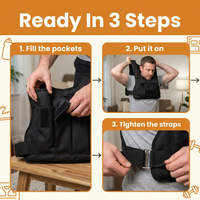 Adjustable Weighted Vest – Holds Up to 110 lb, Oxford Cloth Workout Vest for Strength Training (Weights Not Included)