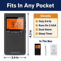 Portable Pocket AM/FM Radio