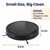 Smart robot vacuum cleaner with ultra-quiet cleaning and HEPA filtration