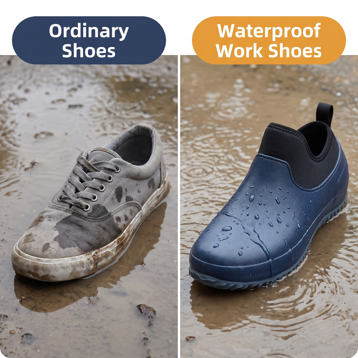 Waterproof Slip-On Work Shoes