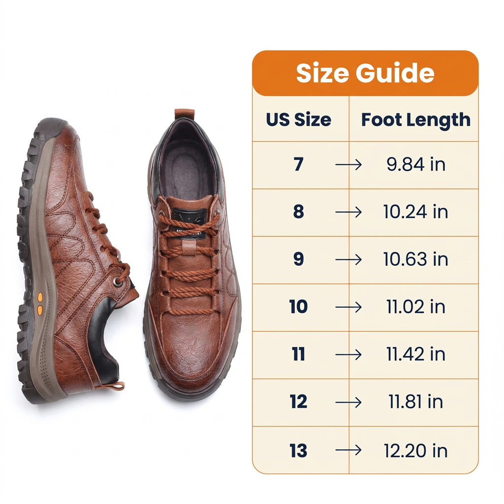 Men's Orthopedic Leather Shoes – Waterproof Arch Support Walking Shoes with Non-Slip Rubber Sole