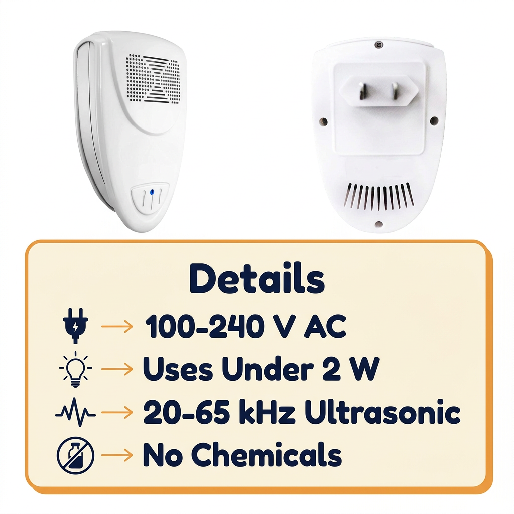 Ultrasonic Bed Bug Repeller – Plug-In Pest Repeller to Get Rid of Bed Bugs in 48 Hours, Chemical-Free & Silent