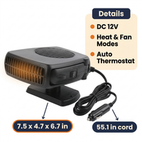 12V Car Heater Fan – 150W/300W Portable Ceramic Auto Heater for Fast Defrost & Heating
