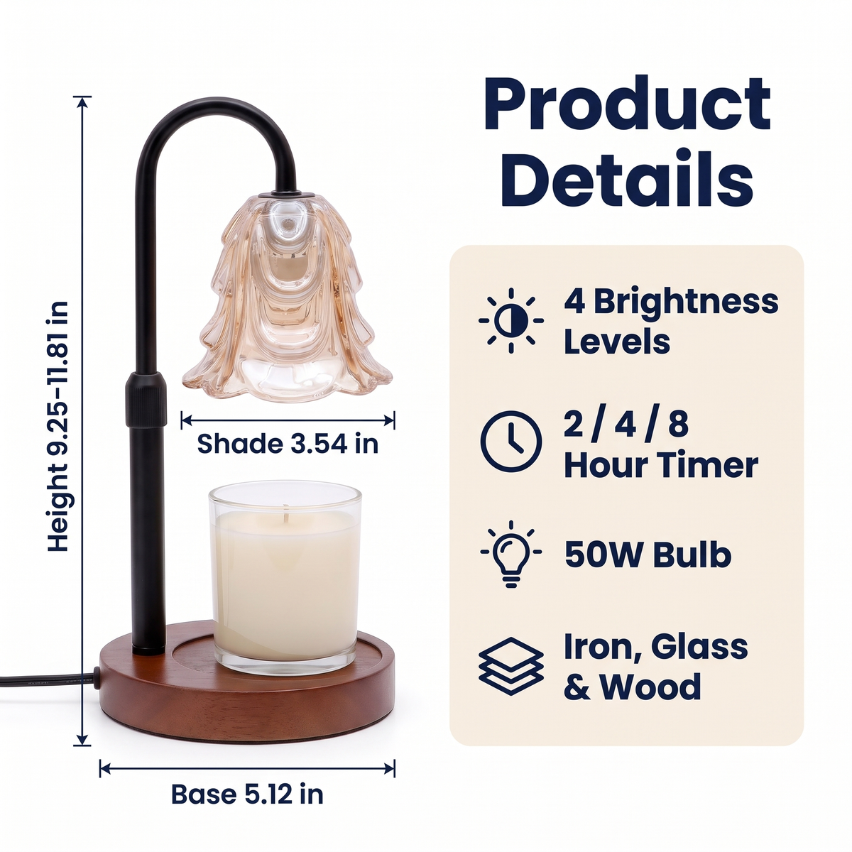 Flower Dimmable Candle Warmer Lamp