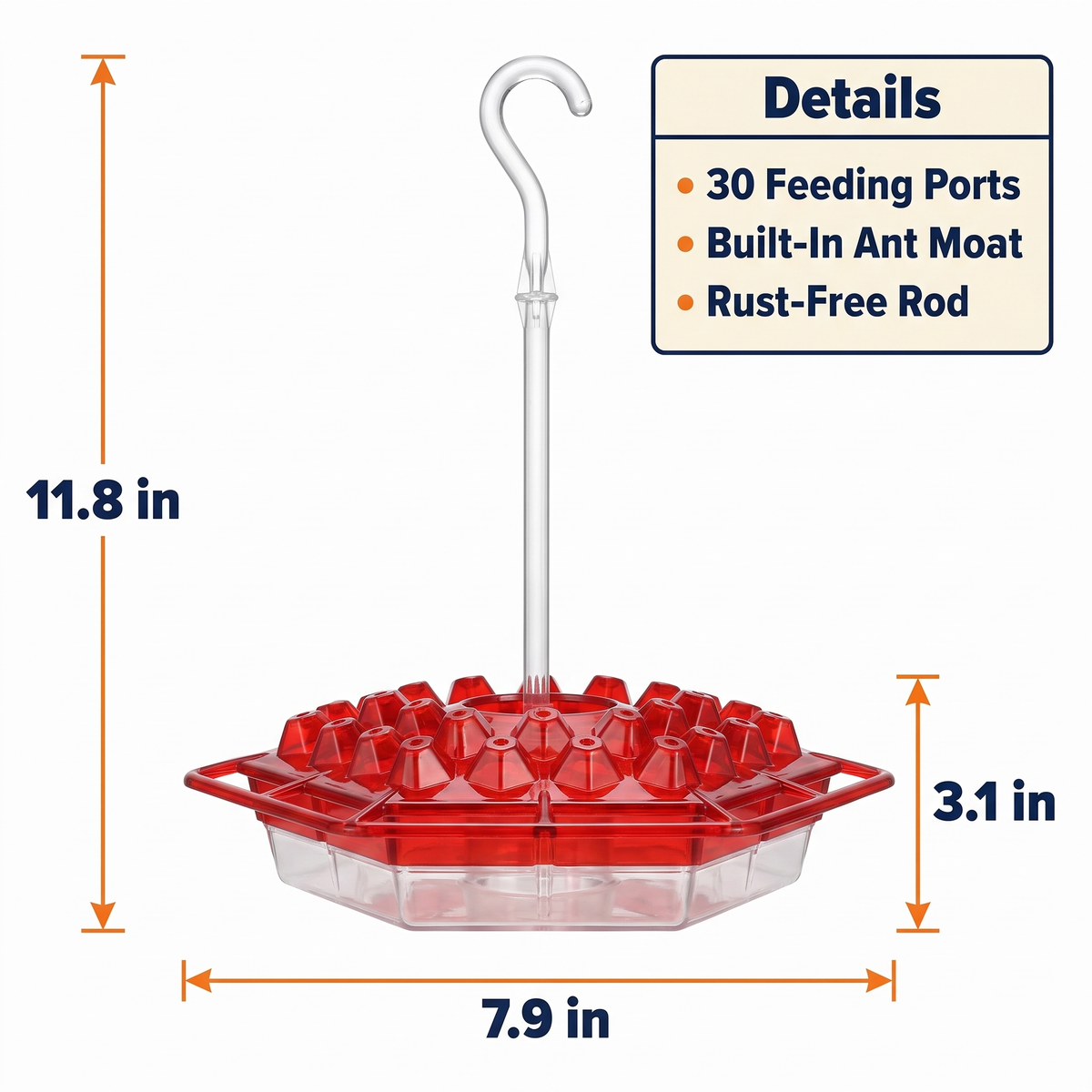 Hummingbird Feeder With Built-In Ant Moat
