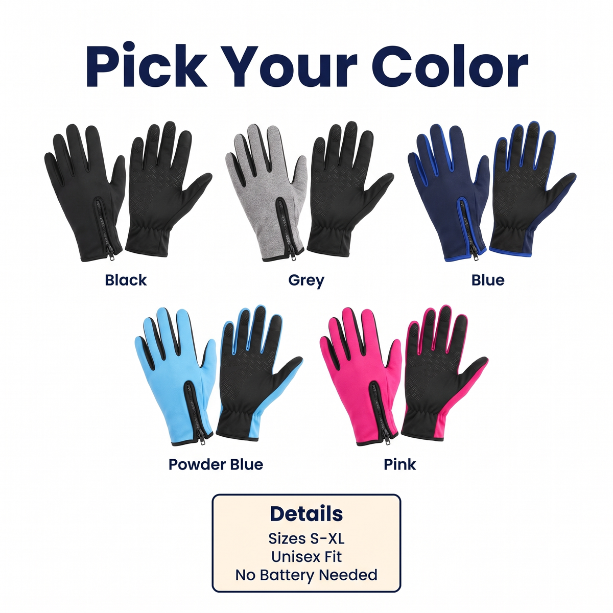 Unisex Heated Winter Sports Thermal Hand Gloves