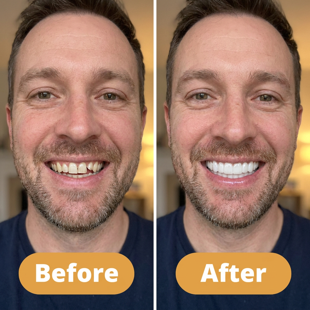 Snap-On Veneers Upper & Lower Set – Cosmetic Teeth Covers with Moldable Custom Fit, Natural White