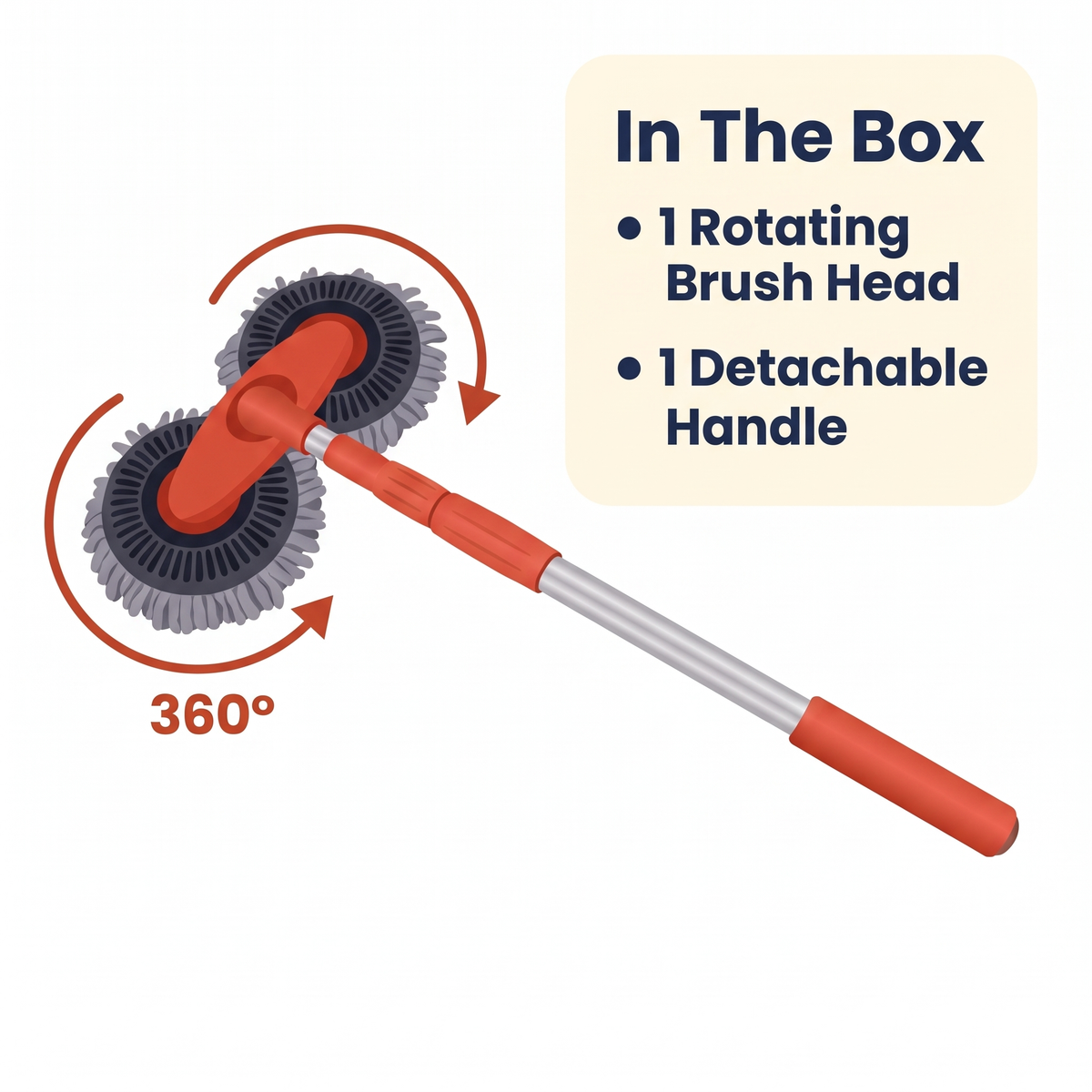 Car Wash Brush with Rotating Head