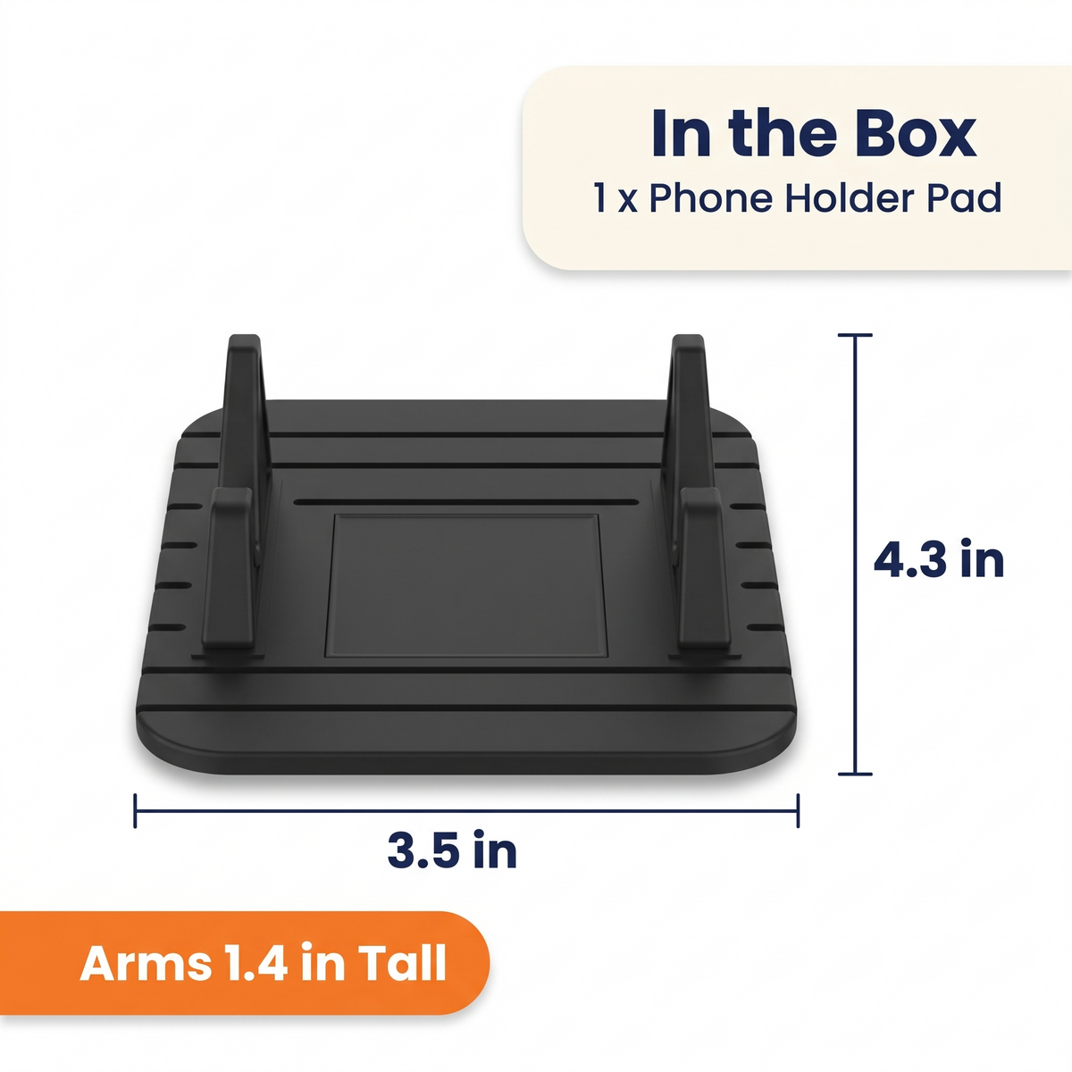 Non-Slip Silicone Car Phone Holder – Dashboard Phone Mount Pad, No Adhesive, Doubles as Desk Stand