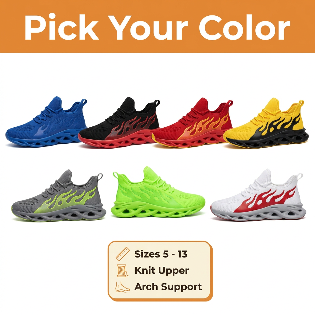 Men's Orthopedic Running Shoes – Arch Support Walking Sneakers with Cushioned Non-Slip Sole, 7 Colors