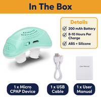 Micro CPAP Anti-Snoring Device – Mask-Free Electric Nose Device for Sleep Apnea & Travel, Rechargeable with Twin Fans