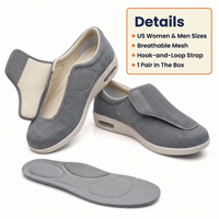 Extra Wide Diabetic Shoes for Swollen Feet – Adjustable Hook-and-Loop Walking Shoes with Memory Foam Insole