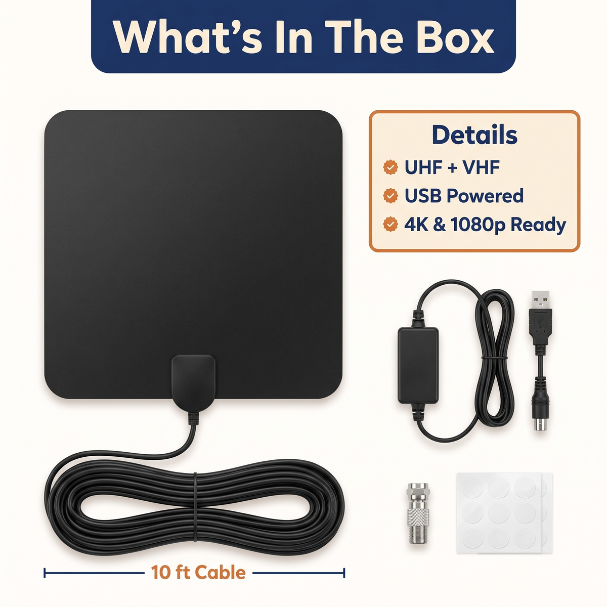 300 Miles Indoor Digital Amplified HDTV Antenna W/ Signal Booster