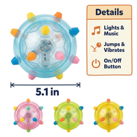 LED Jumping Ball for Dogs – Interactive Bouncing Dog Toy with Flashing Lights & Music, Self-Moving Activation Ball 5.1 in