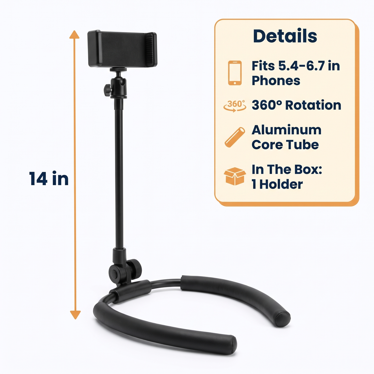 Adjustable Cell Phone Holder For Desk Bed And Mattress