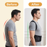 Posture Corrector for Back Pain – Adjustable Back Brace with X-Shaped Elastic Straps & Lumbar Waist Belt, Men & Women