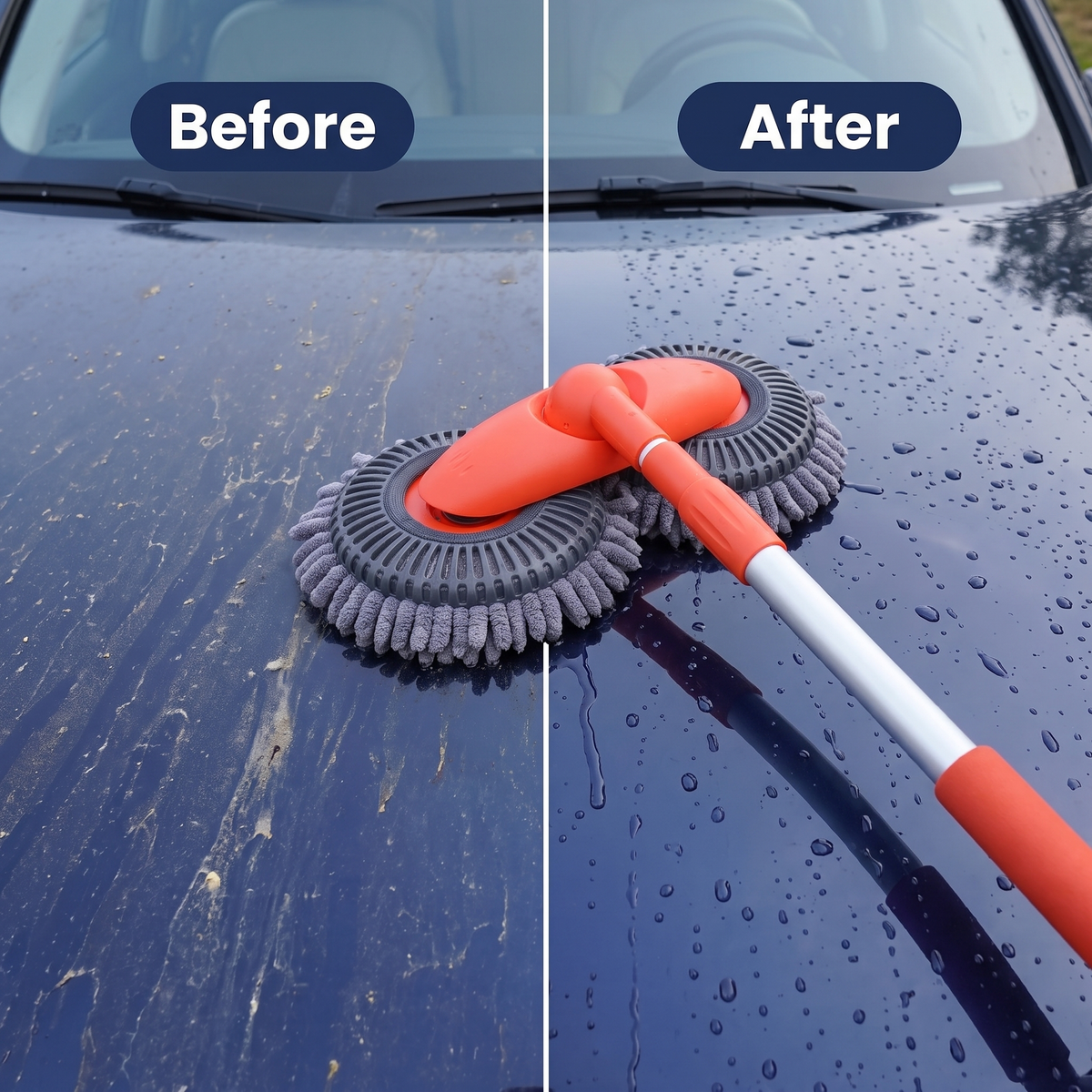 Car Wash Brush with Rotating Head