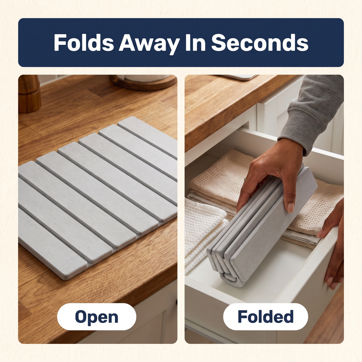 Foldable Diatomite Stone Dish Drying Mat