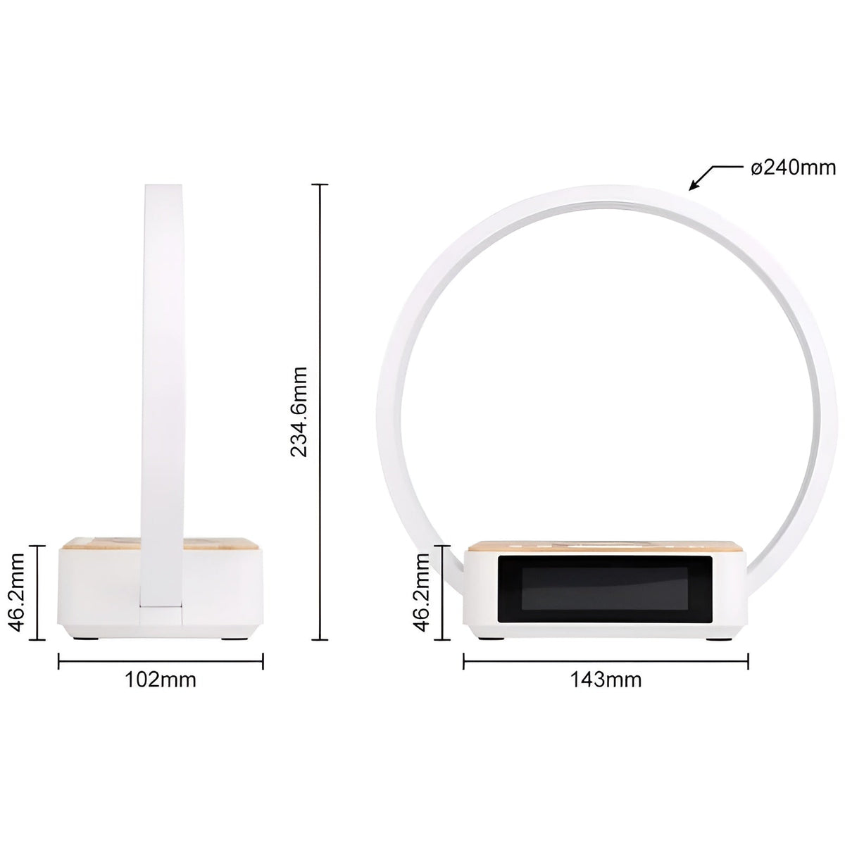 3-in-1 Table Lamp – Wireless Charging, Alarm Clock & Touch Control