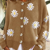 Floral Embroidery Knitted Sweater