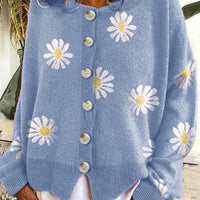 Floral Embroidery Knitted Sweater
