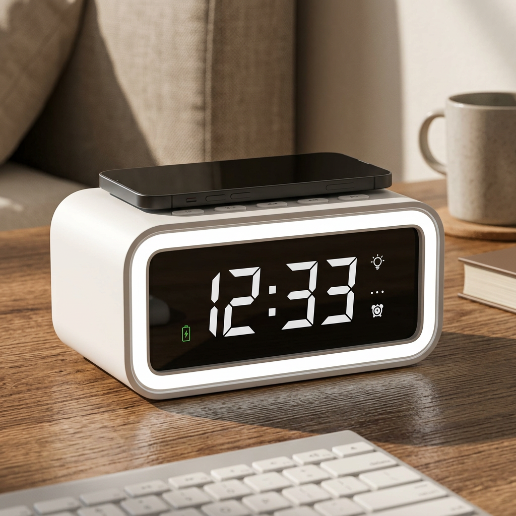 2-in-1 Alarm Clock - Multitime - Digital Display