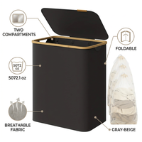 5072.1 oz foldable laundry basket with 2 compartments