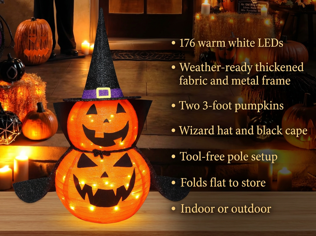 Lighted pumpkin decoration benefit lines