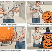 Lighted pumpkin decoration assembly steps