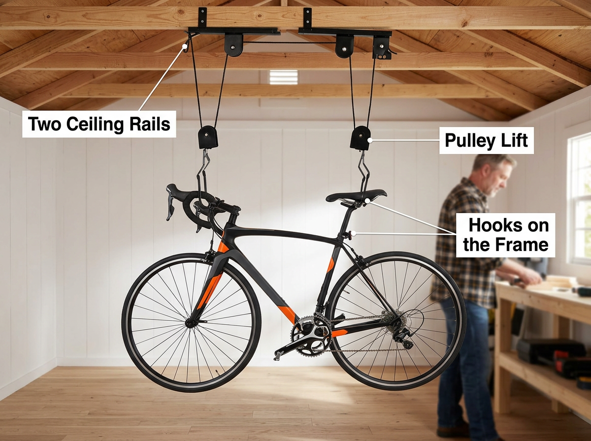 Ceiling Mounted Bike Hoist