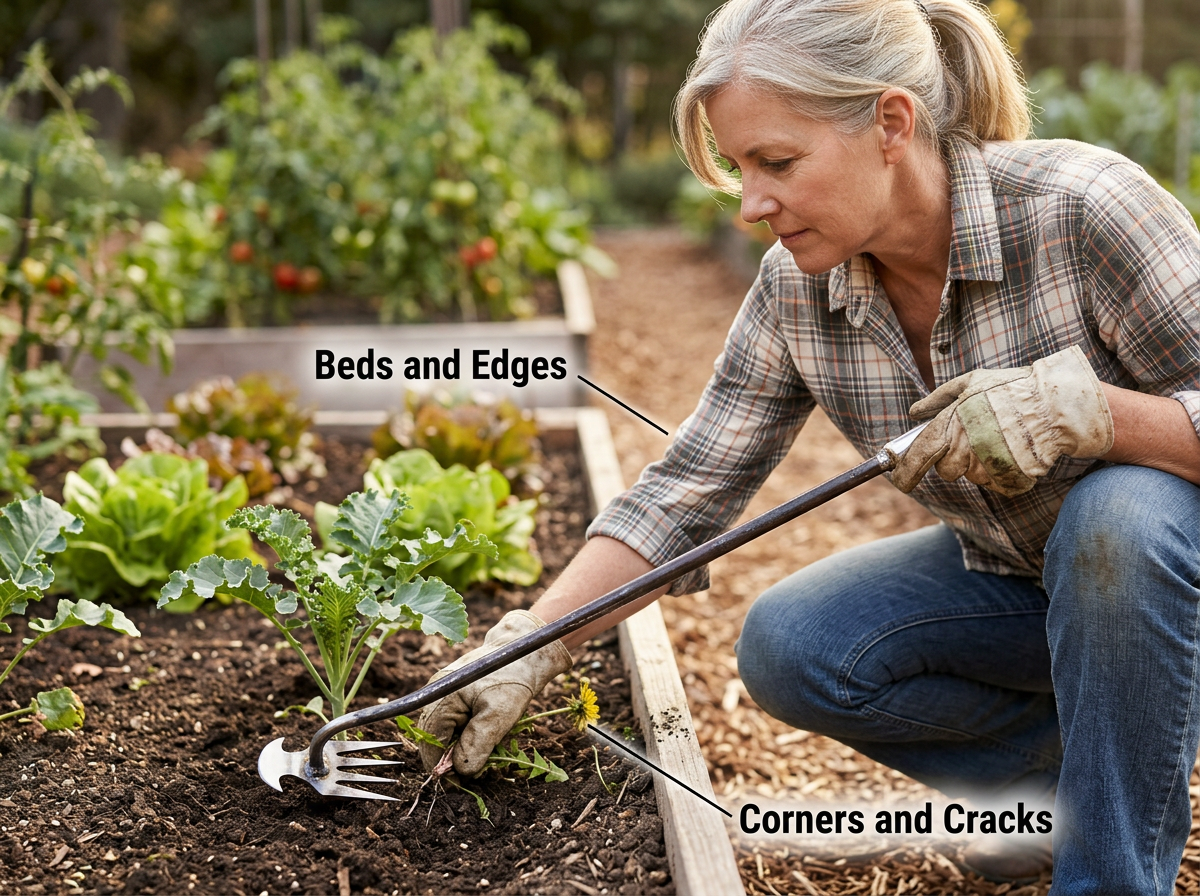 Crescent Weeder Tool with Long Handle