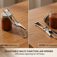 Adjustable Stainless Steel Multi Function Jar Opener