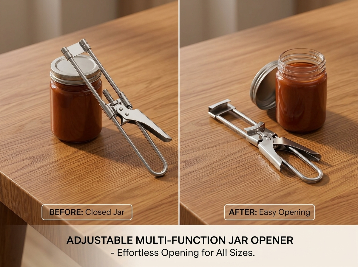 Adjustable Stainless Steel Multi Function Jar Opener