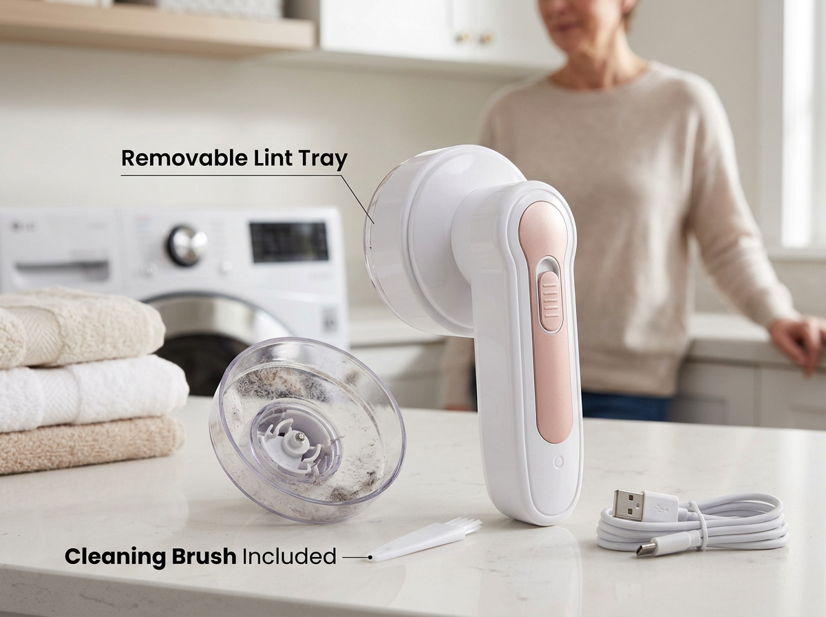 Rechargeable Electric Lint Remover for Clothing, Furniture, and Carpets