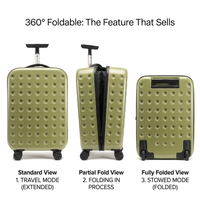 360° Foldable Travel Suitcases with Wheels