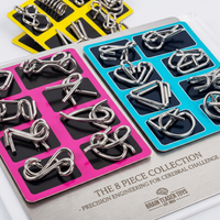 8 Piece Metal Puzzle Ring Set Brain Teaser Toys