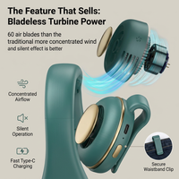 Portable Waist Fan Clip with Bladeless Handheld Design