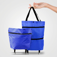 2-in-1 Foldable Shopping Bag with Wheels