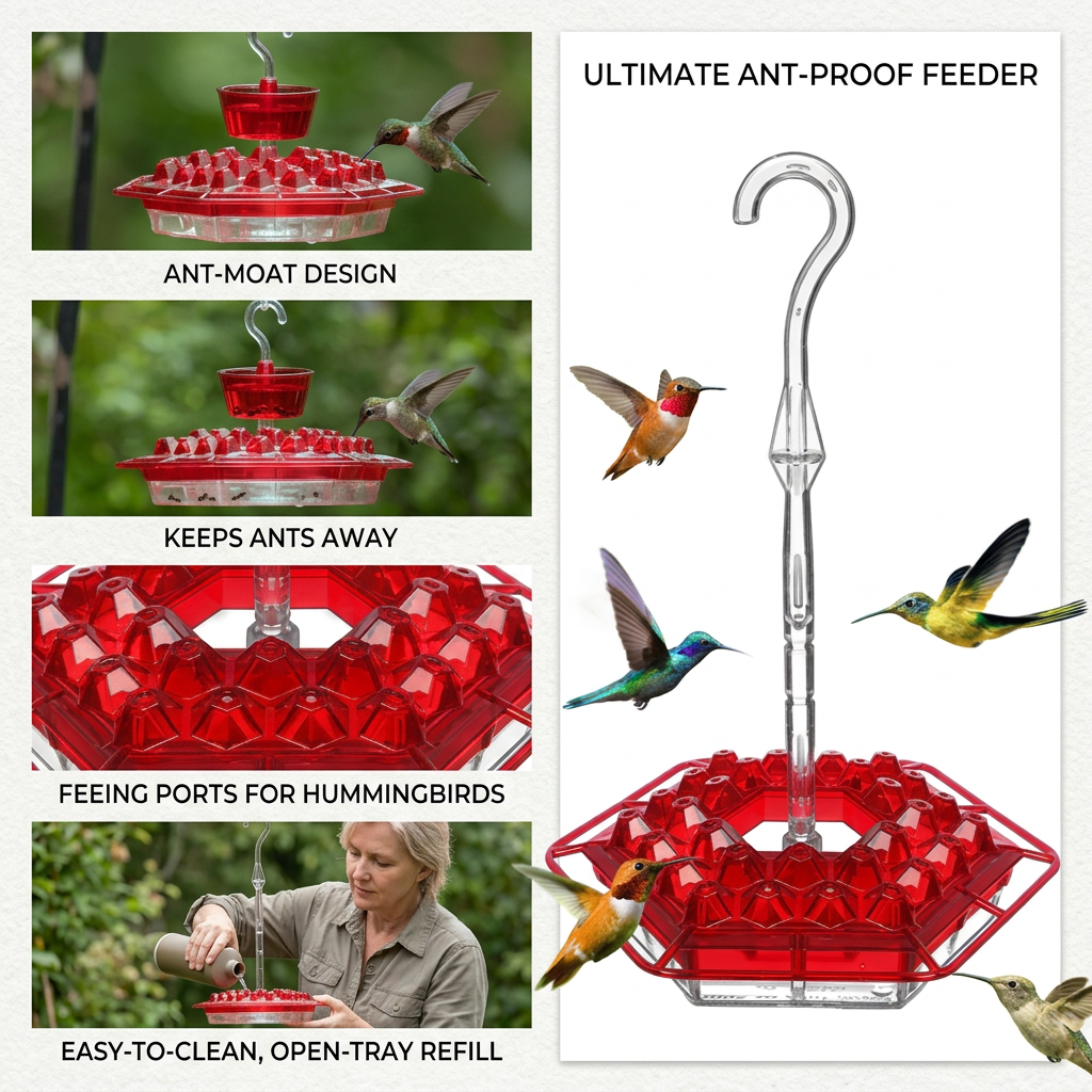Ant Proof Hummingbird Feeder Outdoor Hanging Perch